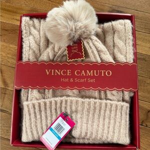 Vince Camuto - Cable Knit Hat and Scarf Set - NWT